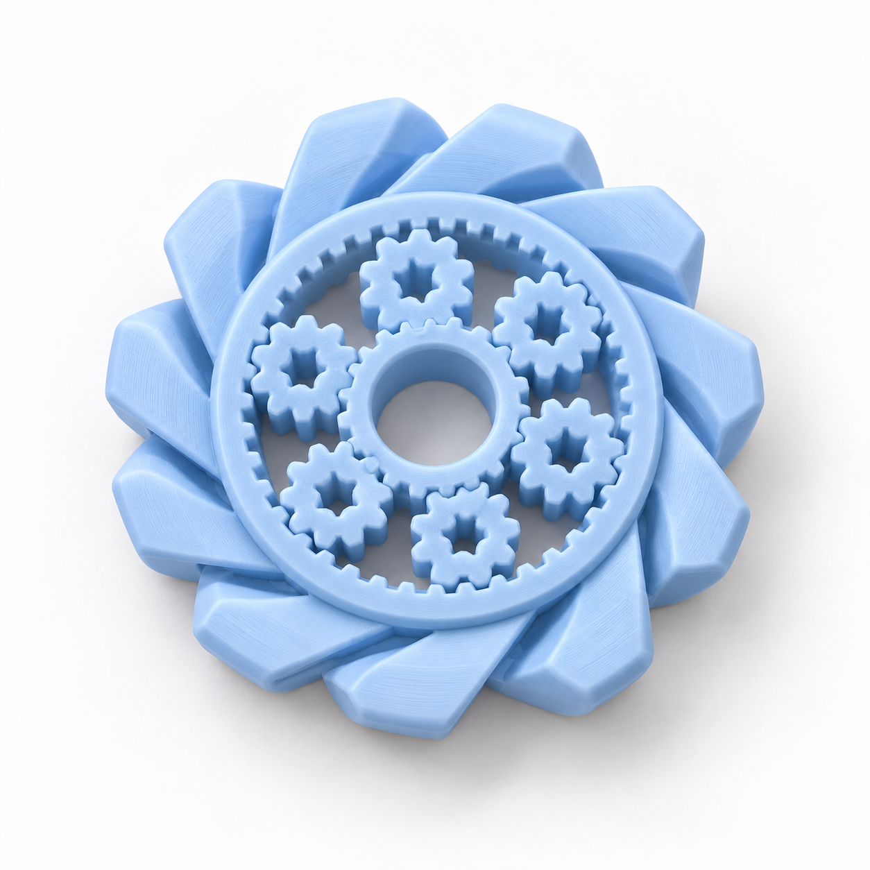 Ilustração: Spinner azul com engrenagens